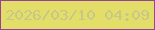 文字の大きさ：2、枠の色：95429b、背景の色：e3de67、文字の色：c7c78b 無料ブログパーツのブログ時計