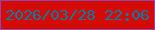 文字の大きさ：2、枠の色：9542b0、背景の色：d30b03、文字の色：037ca5 無料ブログパーツのブログ時計