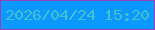 文字の大きさ：2、枠の色：9543b2、背景の色：0c99ff、文字の色：42c1cb 無料ブログパーツのブログ時計