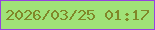 文字の大きさ：3、枠の色：9543e0、背景の色：a0e278、文字の色：808829 無料ブログパーツのブログ時計