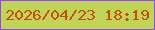 文字の大きさ：1、枠の色：9547f2、背景の色：c0d557、文字の色：c64d14 無料ブログパーツのブログ時計