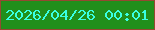 文字の大きさ：4、枠の色：954831、背景の色：218f1b、文字の色：39ffe3 無料ブログパーツのブログ時計