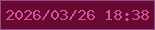 文字の大きさ：1、枠の色：95488c、背景の色：680931、文字の色：d65296 無料ブログパーツのブログ時計