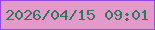 文字の大きさ：3、枠の色：9548e2、背景の色：e39aca、文字の色：34765a 無料ブログパーツのブログ時計