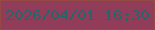 文字の大きさ：4、枠の色：954945、背景の色：913c58、文字の色：266569 無料ブログパーツのブログ時計