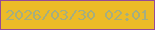 文字の大きさ：3、枠の色：954a98、背景の色：ecbb28、文字の色：a5ae80 無料ブログパーツのブログ時計
