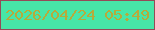 文字の大きさ：3、枠の色：954b57、背景の色：47e6a7、文字の色：b7aa3a 無料ブログパーツのブログ時計