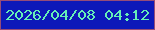 文字の大きさ：3、枠の色：954c78、背景の色：0c18b9、文字の色：66efb7 無料ブログパーツのブログ時計