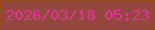 文字の大きさ：1、枠の色：954d20、背景の色：94473e、文字の色：e43498 無料ブログパーツのブログ時計