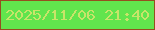 文字の大きさ：2、枠の色：954e1f、背景の色：61e44d、文字の色：c8e469 無料ブログパーツのブログ時計