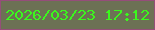文字の大きさ：5、枠の色：954e79、背景の色：6c7154、文字の色：3bf71d 無料ブログパーツのブログ時計