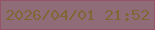 文字の大きさ：5、枠の色：955366、背景の色：8f6c78、文字の色：816635 無料ブログパーツのブログ時計