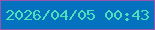 文字の大きさ：1、枠の色：9554ae、背景の色：0472bf、文字の色：4de0bb 無料ブログパーツのブログ時計