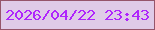 文字の大きさ：3、枠の色：95556b、背景の色：dfcbe8、文字の色：af26fc 無料ブログパーツのブログ時計