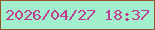 文字の大きさ：1、枠の色：95572b、背景の色：a1efcd、文字の色：be3d8f 無料ブログパーツのブログ時計