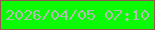 文字の大きさ：1、枠の色：95574f、背景の色：0afb04、文字の色：b2bbb2 無料ブログパーツのブログ時計