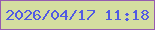 文字の大きさ：2、枠の色：955bb0、背景の色：d4dda0、文字の色：515ae3 無料ブログパーツのブログ時計