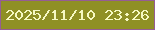 文字の大きさ：3、枠の色：955d94、背景の色：8f9025、文字の色：f6f9c3 無料ブログパーツのブログ時計