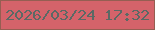 文字の大きさ：1、枠の色：955e52、背景の色：d4636a、文字の色：5b6965 無料ブログパーツのブログ時計
