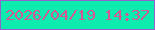 文字の大きさ：3、枠の色：9561cb、背景の色：0decae、文字の色：d55697 無料ブログパーツのブログ時計