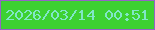 文字の大きさ：3、枠の色：9564c7、背景の色：3dd132、文字の色：80e7c7 無料ブログパーツのブログ時計
