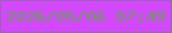 文字の大きさ：3、枠の色：9567ae、背景の色：d348fe、文字の色：6d9c57 無料ブログパーツのブログ時計