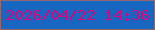 文字の大きさ：1、枠の色：95686d、背景の色：1767c2、文字の色：da057b 無料ブログパーツのブログ時計