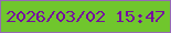 文字の大きさ：4、枠の色：9569b5、背景の色：70c62d、文字の色：760d9f 無料ブログパーツのブログ時計