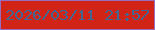 文字の大きさ：2、枠の色：956ebf、背景の色：d12417、文字の色：446791 無料ブログパーツのブログ時計