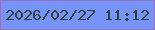 文字の大きさ：5、枠の色：9570c7、背景の色：7693f8、文字の色：36403b 無料ブログパーツのブログ時計