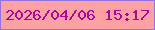 文字の大きさ：1、枠の色：9570df、背景の色：fda1a3、文字の色：a8089c 無料ブログパーツのブログ時計