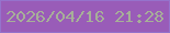 文字の大きさ：3、枠の色：9573cc、背景の色：995cb8、文字の色：a7af98 無料ブログパーツのブログ時計