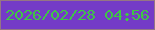 文字の大きさ：1、枠の色：957584、背景の色：743bc7、文字の色：3fc546 無料ブログパーツのブログ時計