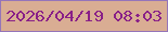 文字の大きさ：4、枠の色：9575b9、背景の色：d9ad93、文字の色：892088 無料ブログパーツのブログ時計