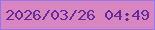 文字の大きさ：5、枠の色：9575f1、背景の色：d886bf、文字の色：662a9a 無料ブログパーツのブログ時計