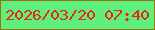 文字の大きさ：2、枠の色：95760a、背景の色：5eef7f、文字の色：ee260f 無料ブログパーツのブログ時計