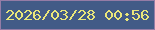 文字の大きさ：3、枠の色：957ca6、背景の色：425b87、文字の色：eae77a 無料ブログパーツのブログ時計