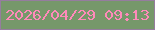 文字の大きさ：5、枠の色：957d9e、背景の色：76986a、文字の色：ff8aba 無料ブログパーツのブログ時計