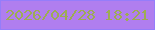 文字の大きさ：1、枠の色：957dfa、背景の色：b07eef、文字の色：9dac54 無料ブログパーツのブログ時計