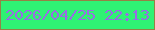 文字の大きさ：2、枠の色：958145、背景の色：2ff274、文字の色：996be5 無料ブログパーツのブログ時計
