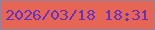 文字の大きさ：1、枠の色：95819c、背景の色：e66655、文字の色：6730c5 無料ブログパーツのブログ時計