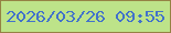 文字の大きさ：2、枠の色：958244、背景の色：bde389、文字の色：4272cb 無料ブログパーツのブログ時計