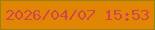 文字の大きさ：1、枠の色：958311、背景の色：e08504、文字の色：d3454b 無料ブログパーツのブログ時計