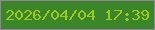 文字の大きさ：2、枠の色：95839d、背景の色：3a8629、文字の色：9eca20 無料ブログパーツのブログ時計