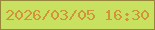 文字の大きさ：4、枠の色：95863c、背景の色：c8e160、文字の色：d3933b 無料ブログパーツのブログ時計