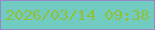 文字の大きさ：2、枠の色：9586c8、背景の色：72cbc0、文字の色：92c038 無料ブログパーツのブログ時計