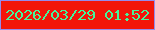 文字の大きさ：3、枠の色：958bed、背景の色：f3150a、文字の色：45f59b 無料ブログパーツのブログ時計