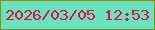 文字の大きさ：5、枠の色：958c03、背景の色：64e4bf、文字の色：ee0a34 無料ブログパーツのブログ時計