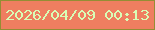 文字の大きさ：2、枠の色：958d34、背景の色：ef7e60、文字の色：d8fdb6 無料ブログパーツのブログ時計