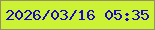 文字の大きさ：1、枠の色：959063、背景の色：ccf235、文字の色：1a07c5 無料ブログパーツのブログ時計